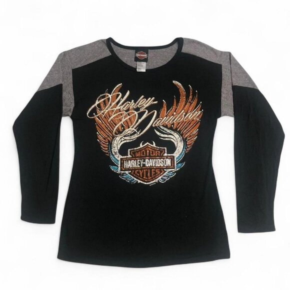 Harley Davidson Rhinestone Raglan - Picture 3 of 7